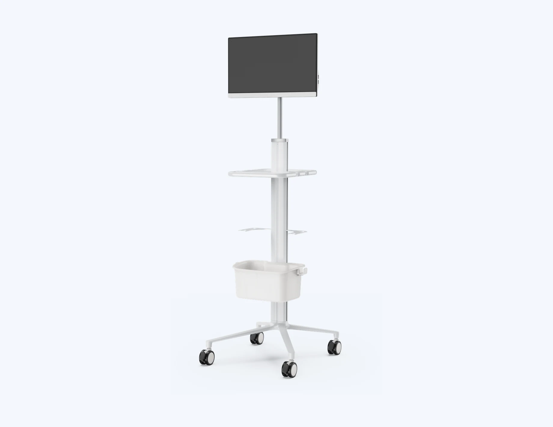Lumivet veterinary endoscopy workstation with 24-inch display and mobile trolley